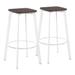 Wade Logan® Palermo Solid Wood 29.75" Bar Stool Wood/Metal in White | 29.75 H x 16.75 W x 16.75 D in | Wayfair D7999F5365BA4C7D909AE7F58A37620A