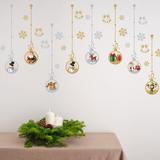The Holiday Aisle® Christmas Ornaments Moon & Stars Glow Wall Decal Vinyl, Glass in Gray/Yellow | 27.56 H x 47.24 W in | Wayfair