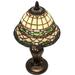 Fleur De Lis Living Gluck Tiffany Roman 15" Table Lamp Glass/Metal in Brown/White | 15 H x 8 W x 8 D in | Wayfair 68CE65D52A77489DA49144843252423B