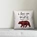 Millwood Pines Ashtyn I Love You More Bear Throw Pillow Polyester/Polyfill blend | 18 H x 18 W x 1.5 D in | Wayfair