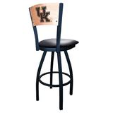 Holland Bar Stool NCAA Swivel Bar Stool Upholstered/Metal in Black | 39 H x 18.5 W x 17 D in | Wayfair L03825BWMedMplAUKY-UKBlkVinyl