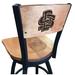 Holland Bar Stool NCAA Swivel Bar Stool Upholstered/Metal in Black | 39 H x 18.5 W x 17 D in | Wayfair L03825BWMedMplASDakStMedMpl