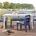 Uwharrie Chair Jarrett Bay Solid Wood Dining Table Wood in Blue/White | 21 H x 48 W x 40 D in | Outdoor Dining | Wayfair JB92-027W
