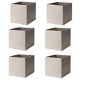 DRONA (I K E A) Box, patterned light green/white33x38x33 cm 6 PACK (Beige)