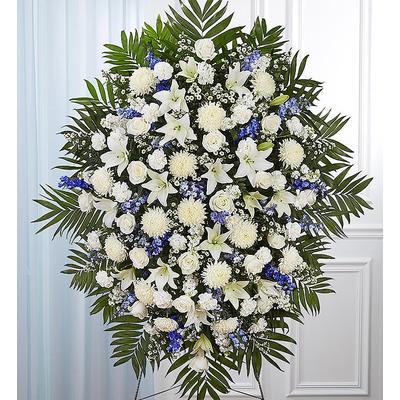 1-800-Flowers Flower Delivery Blue & White Funeral Standing Spray Xl | Happiness Delivered To Their Door