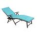 Breakwater Bay Nadire Cozy Aluminum Reclining Lounge Outdoor Chair w/ Cushion - Perfect for Beach, Yard, Pool & Deck Metal in Blue/Brown | Wayfair