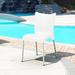 Ebern Designs Goguen Stacking Patio Dining Side Chair, Metal in White | 32.5 H x 20 W x 21 D in | Wayfair 2396FC4F6DC14633AB67A18D8E8A110F