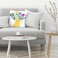 East Urban Home Liz & Kate Pope Jug & Flowers Throw Pillow Polyester/Polyfill blend | 14 H x 14 W x 1.5 D in | Wayfair