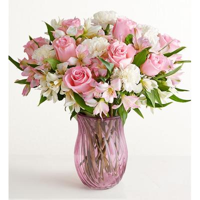 1-800-Flowers Flower Delivery Cherished Blooms Double Bouquet W/ Pink Vase | Same Day Delivery Available