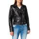 Object Damen Lederjacke Jacke OBJNANDITA LEATHER JACKET NOOS 23028808, Einfarbig, Gr. 36, Schwarz (Black)