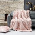 Luxurious Blush Pink Faux Fur Throw Blanket, Shaggy & Fluffy Throw Rug, Ultra Soft with Long Pile & Brushed Tips, Plush Fuzzy Blanket for Bed Couch Sofa Chair Home Accent Decoration, 130x180cm