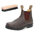 Blundstone Style 550 Walnut Brown Boots with Shoe Polishing Brush (5 UK)