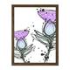 Wee Blue Coo Scottish Thistle Head Flowers Ink Drip Design Scotland Large Framed Art Print Poster Wall Decor 18x24 inch