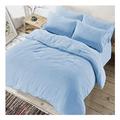 Luxury Blue Double Teddy Bear Fleece Duvet Cover Set With Fleece Pillowcase, Soft Warm Cuddle Fleece Duvet Bedding Set - Double Size Fleece Duvet Set - Blue