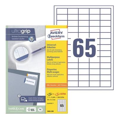 Avery Zweckform 14300er-Pack Universal-Etiketten mit ultragrip »3666-200« weiß Image