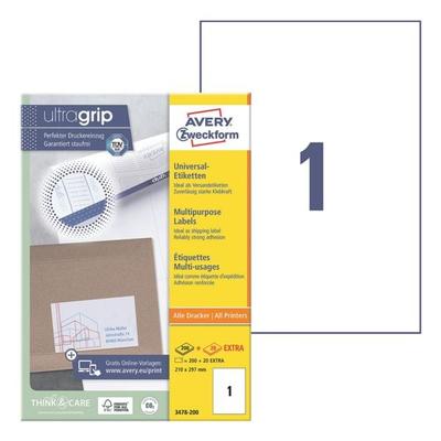 Avery Zweckform 220er-Pack Universal-Etiketten mit ultragrip »3478-200« weiß Image