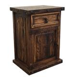 Millwood Pines Fresno 1 - Drawer Solid Wood Nightstand in Dark Brown Wood in Brown/Green | 31.5 H x 24 W x 18 D in | Wayfair