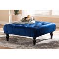 Baxton Studio Keswick Transitional Blue Velvet Fabric Button Tufted Cocktail Ottoman - Wholesale Interiors 502-Royal Blue-Otto