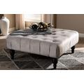 Baxton Studio Keswick Transitional Grey Velvet Fabric Button Tufted Cocktail Ottoman - Wholesale Interiors 502-Slate Grey-Otto