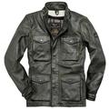 Black-Cafe London Manhattan Veste en cuir, vert, taille 48