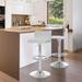 Orren Ellis Deen Swivel Adjustable Height Bar Stool Upholstered/Leather/Metal in White | 15.75 W x 18 D in | Wayfair