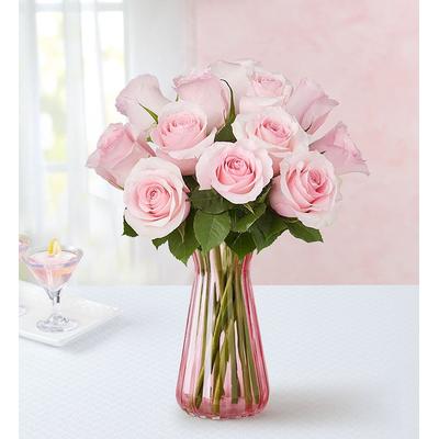 1-800-Flowers Flower Delivery Pink Petal Roses 12 Stems W/ Pink Vase | Same Day Delivery Available | Happiness Delivered To Their Door