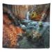 East Urban Home Polyester Forest w/ Leaves Tapestry w/ Hanging Accessories Included Polyester in Black/Brown | 78 H x 92 W in | Wayfair
