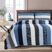 August Grove® Petrey White/Blue/Navy Reversible Quilt Set Cotton in Blue/Navy/White | King Quilt + 2 Shams | Wayfair