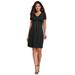 Masseys Favorite V-Neck Dress (Size XL) Black, Spandex,Viscose