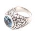 Blue topaz cocktail ring, 'Blue Ocean'