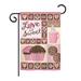 Breeze Decor Love is Sweet Spring Valentines Impressions Decorative Vertical 13" x 18.5" Double Sided Garden Flag Set in Brown/Pink | Wayfair