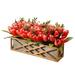 Gracie Oaks Tulips Floral Arrangement & Centerpiece in Planter Fabric in Red | 10.5 H x 17 W x 5.5 D in | Wayfair A0BAFA4743F24B33BD3824ADDC0FEE86