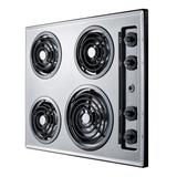 Summit Appliance 24" Wide Electric Cooktop 4 Burners w/ Coil Elements in Gray | 3.75 H x 20 W x 24 D in | Wayfair ZEL03