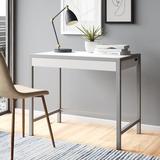 Winston Porter Codel Desk Wood/Glass in Black/Brown/White | Wayfair D809766DDF894FAD946ED3F1D02697A0
