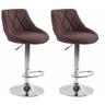 CLP - Lot de 2 tabourets de bar Lazio tissu Marron