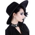 Restyle Clothing Gothic Nugoth Witchy Stiff Women's Fashion Accessory Black Wool Wide Brim Goth Witch Hat