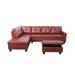 Red Sectional - Red Barrel Studio® Samuelson 98" Wide Faux Leather Sofa & Chaise w/ Ottoman redFaux Leather | 33 H x 98 W x 70 D in | Wayfair