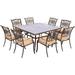 Fleur De Lis Living Carleton Square 8 - Person 59.72" Long Aluminum Outdoor Dining Set w/ Cushions Glass/Metal | 29.05 H x 59.72 W x 59.72 D in | Wayfair