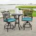 Fleur De Lis Living Carleton 3 Piece Round Bistro Set w/ Cushions Wood/Metal in Brown | 35.7 H x 30 W x 30 D in | Outdoor Furniture | Wayfair