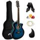 TIGER ACG1-BL Small Body Akustikgitarre, mit Stahlsaiten bespannte Akustikgitarre für Anfänger, Blau