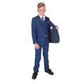 Cinda 5 Piece Blue Checked Boy Suits Boys Wedding Suit Page Boy Party Prom 6-7 Years