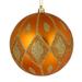 Vickerman 529102 - 4.75" Antique Gold Matte Glitter Diamond Ball Christmas Tree Ornament (4 pack) (N188130D)