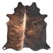 Black/Brown 72 x 1 in Indoor Area Rug - Millwood Pines De Soto Real Cowhide Dark Brindle Area Rug Leather | 72 W x 1 D in | Wayfair