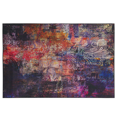 Teppich Bunt 140 x 200 cm Kurzflor aus Polyester Abstrakt Rechteckig Modern