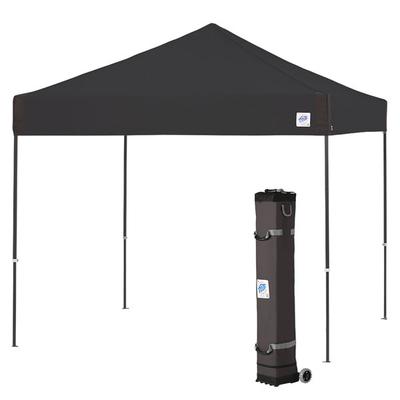 E-Z Up PR3SG10BK Pyramid Instant Shelter 10' x 10' Black Canopy with Steel Gray Frame