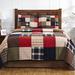 Amity Home Soho Quilt Set Flannel/Cotton in Blue/Brown/Red | Twin Quilt + 1 Sham | Wayfair CC499TSET