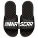 Men's ISlide Black NASCAR Split White Logo Slide Sandals