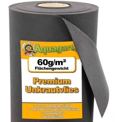 Aquagart - 16m² Gartenvlies Unkrautvlies Mulchvlies Vlies 60g 1,6m breit Image