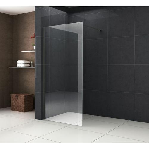Duschwand tipo mit schwarzen Anbauteilen in 90 x 200 cm – Klarglas