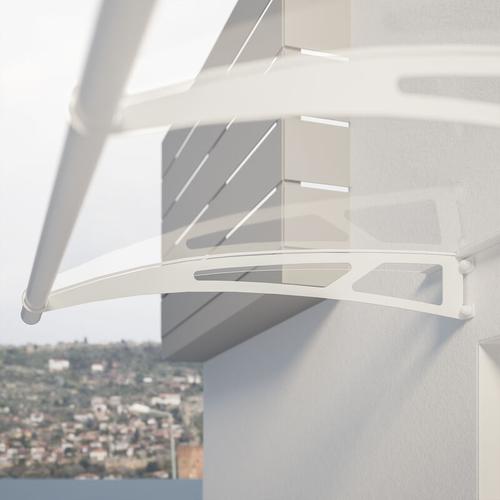 Schulte – Vordach Haustürdach Stahl weiß Acrylglas klar 2700×950 Überdachung Türdach
